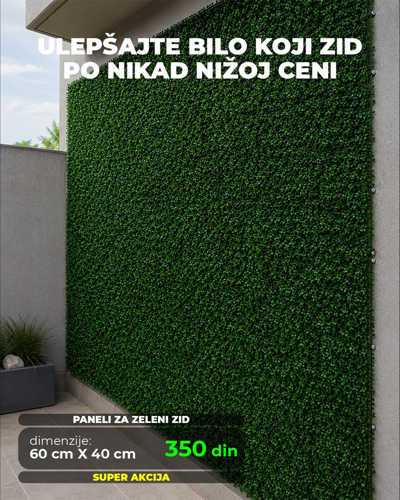 Paneli za zeleni zid 60 x 40 cm na terasi